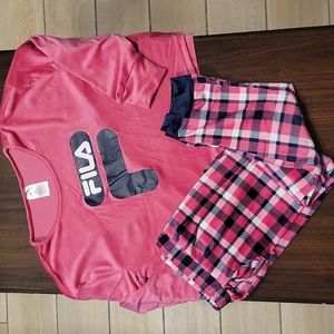 Fila Pink Fleece Pajama Set
